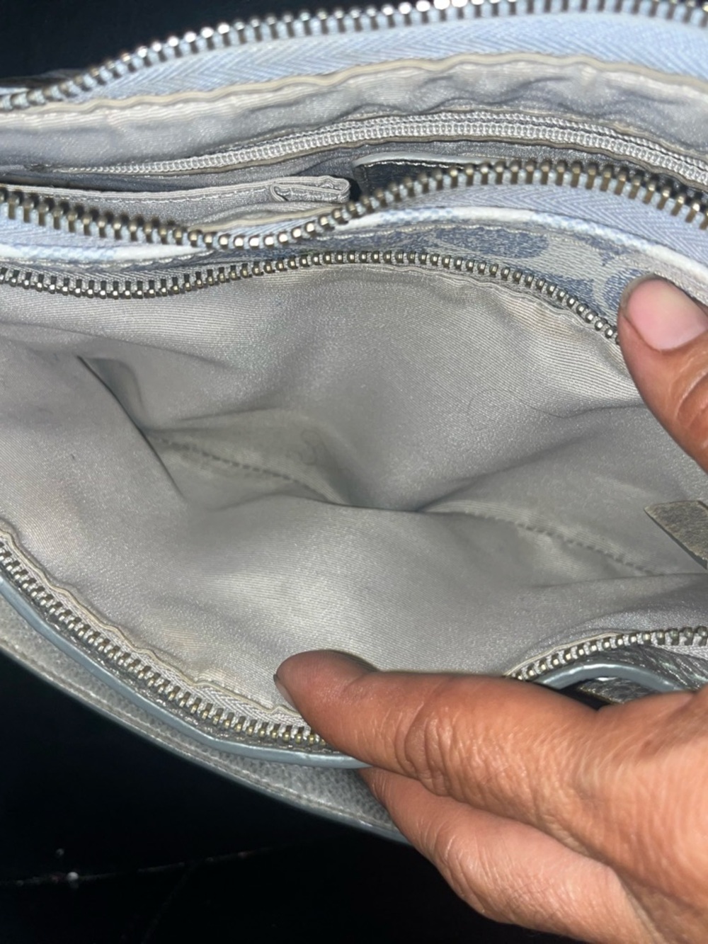 Coach Small Signature Shoulder Bag in Light Gray - Picture 6 of 8